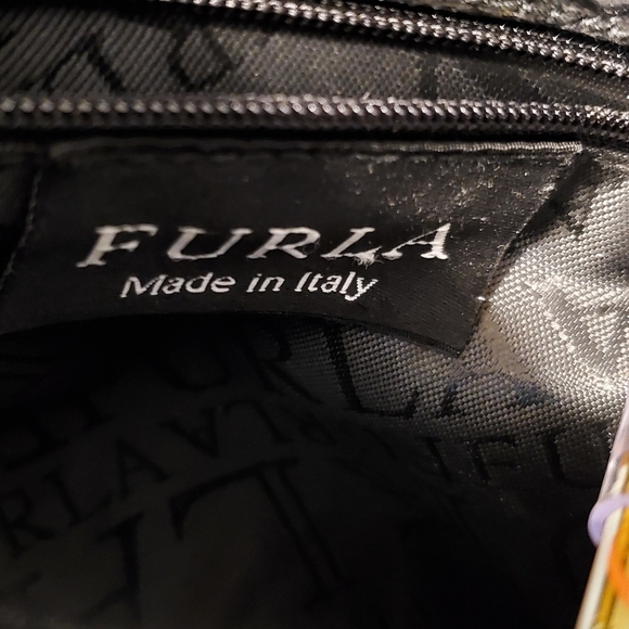 FURLA Vintage Mini Croc Embossed Leather Top Handle Shoulder Handbag - Picture 16 of 16